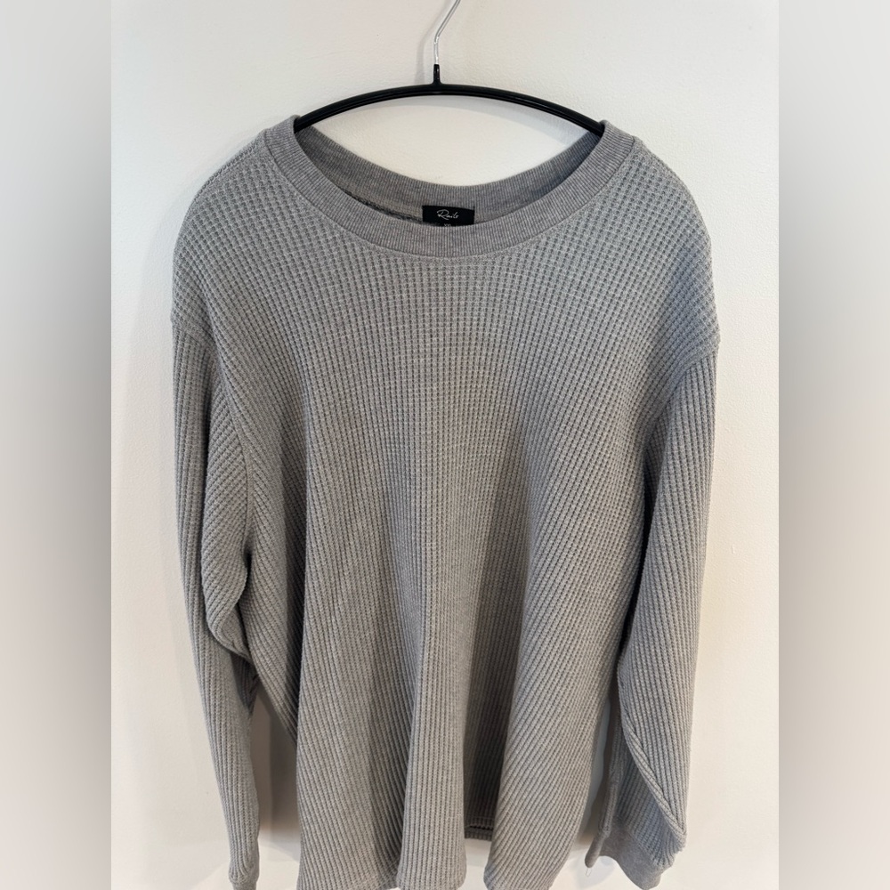 Rails Gray Waffle Crewneck Men's Sweater